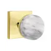 Emtek5110_CCMRKWHSELECT Conical White Marble Knob with Square Rosette