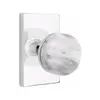Emtek5112_CCMRKWHSELECT Conical White Marble Knob with Modern Rectangular Rosette