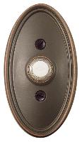 Emtek2402Brass Doorbell Button with Oval Rosette