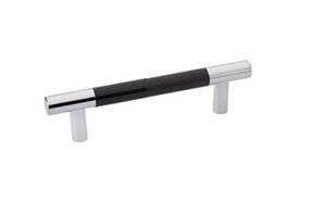 Emtek86377Carbon Fiber Bar Pull with Black Grip 3-1/2 in. CtC