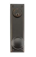 Emtek8980Quincy Keyed Sideplate Lockset 5-1/2 in. CtC
